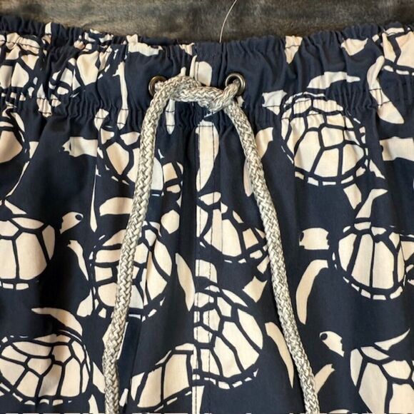 Rainforest Navy Blue and White Sea Turtle Swim Trunks Pockets Size Medium - Picture 4 of 13